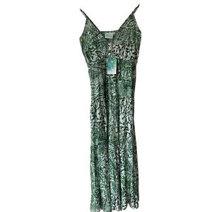 True Destinations Green Patterned Women's Maxi Sun Dress